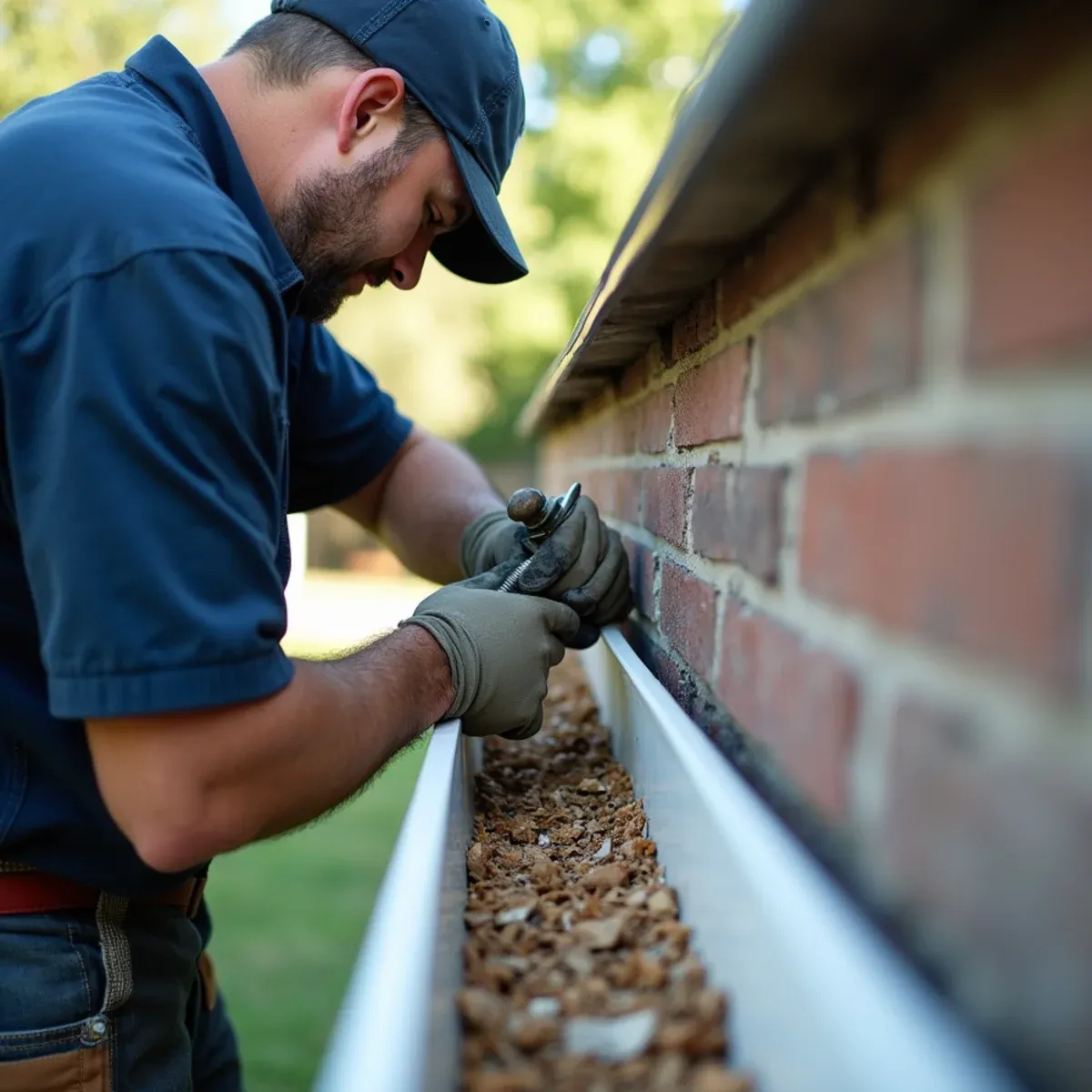 Installing structural lag screw hangers to re-secure detached gutter run to sound fascia wood