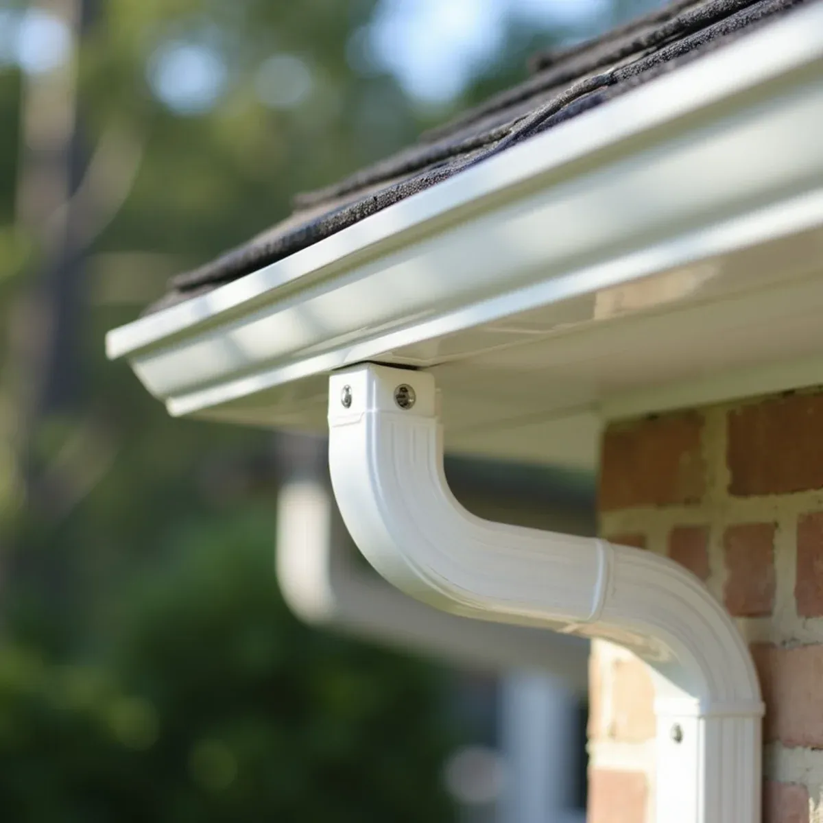 Heavy-duty external fascia brackets supporting smooth half-round gutter trough