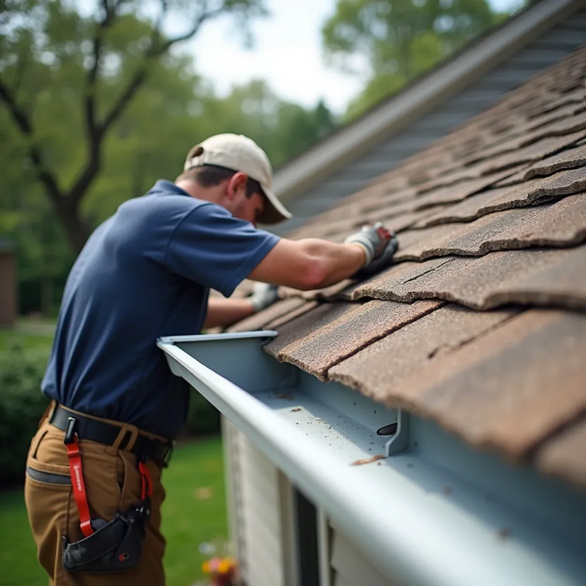 High-capacity 6-inch gutter profile capturing intense water volume from multi-pitch roof valleys